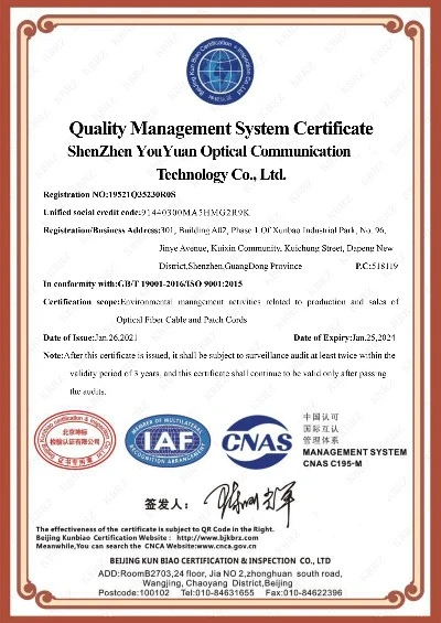 ISO9001 QIA Certification ISO9001 QIA Certification
